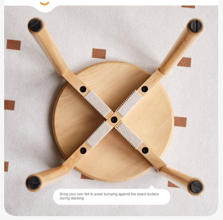 Beech Solid Wood Stackable Stools