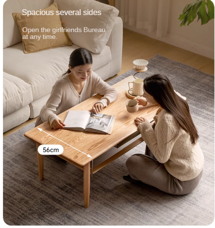 Oak Solid Wood Double-Layer Coffee Table