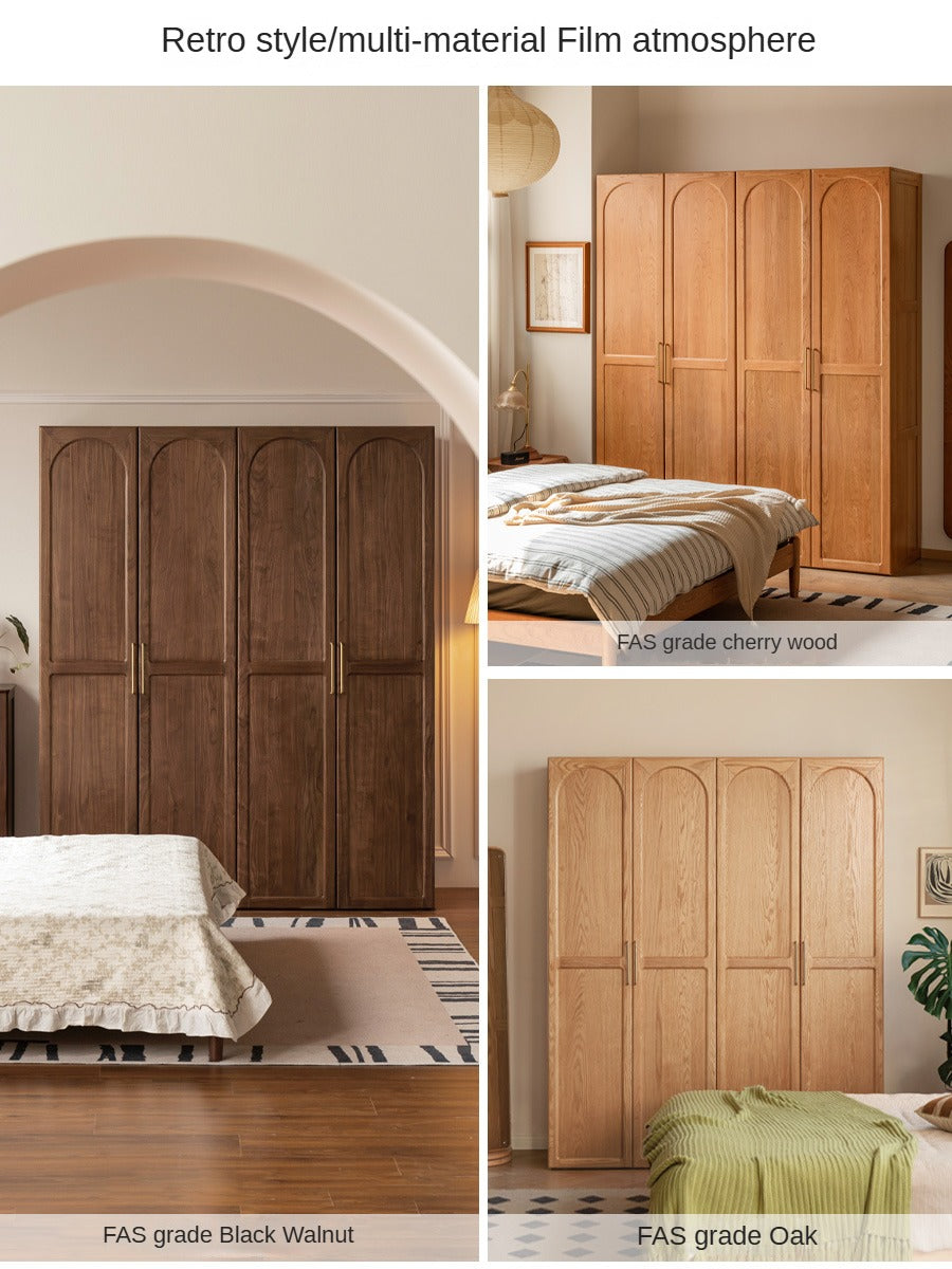 Poplar Solid Wood Double Door Wardrobe.