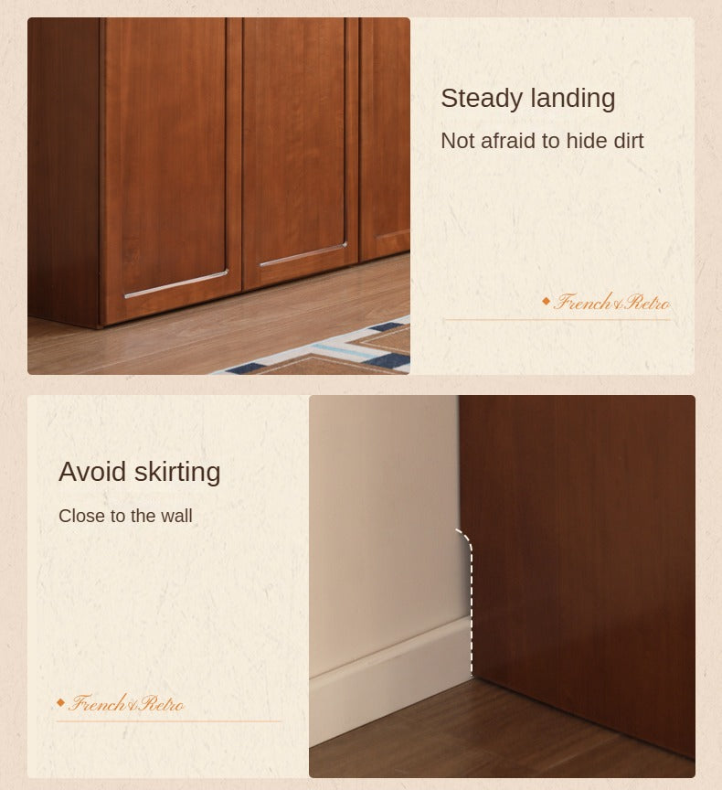 Poplar Solid Wood Double Door Wardrobe.