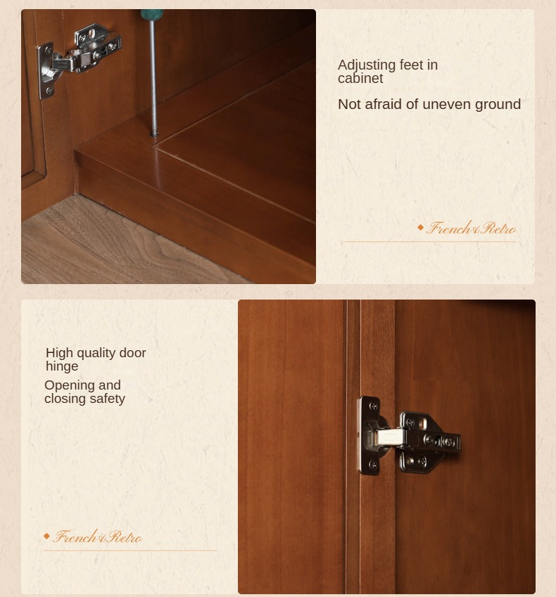 Poplar Solid Wood Double Door Wardrobe.