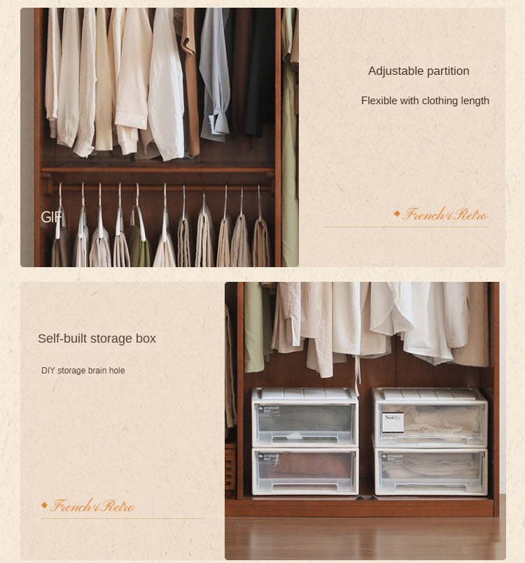 Poplar Solid Wood Double Door Wardrobe.