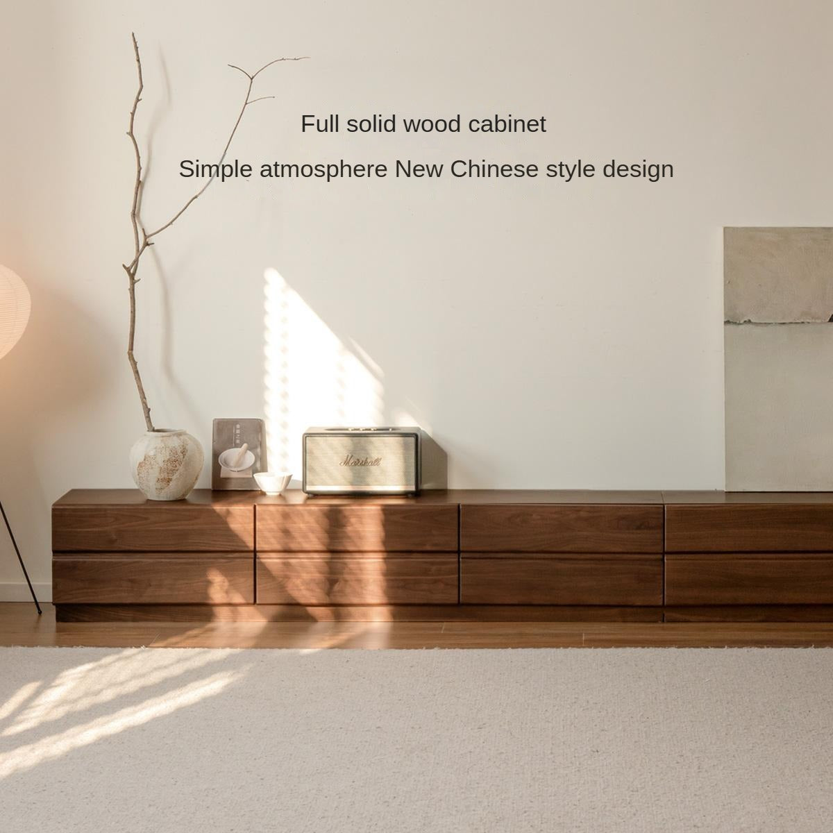 Oak, Black Walnut Solid Wood TV Cabinet.