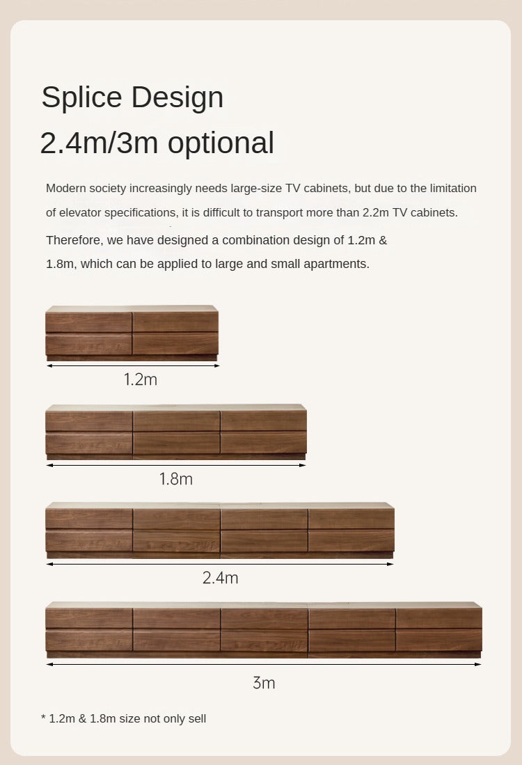 Oak, Black Walnut Solid Wood TV Cabinet.