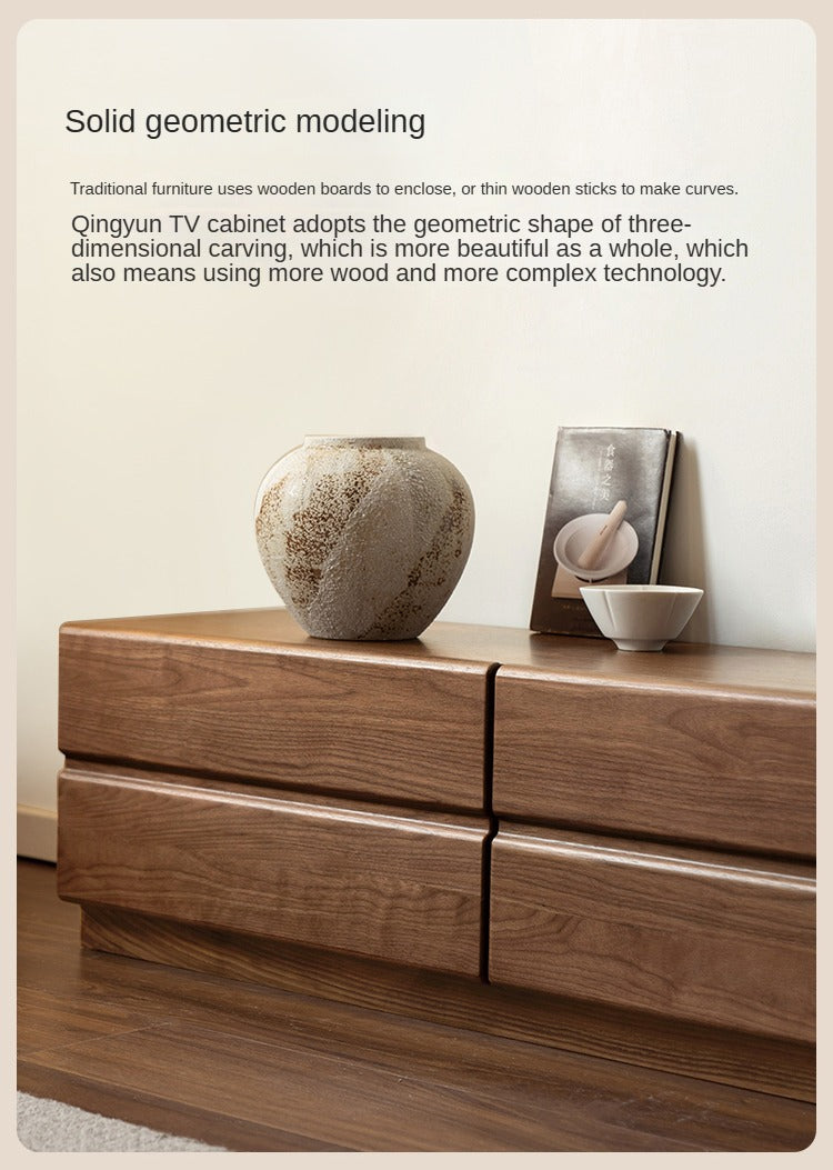 Oak, Black Walnut Solid Wood TV Cabinet.