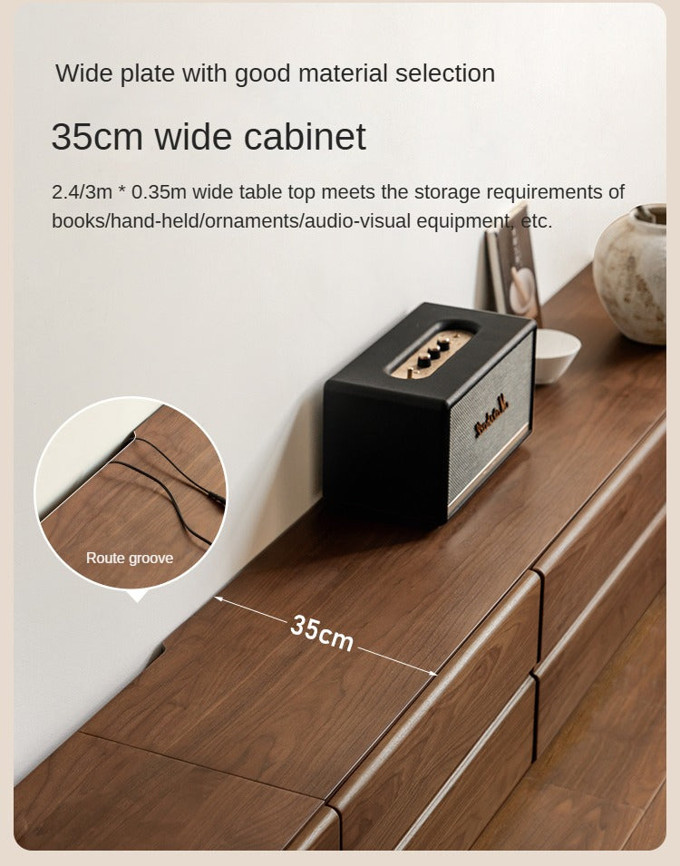 Oak, Black Walnut Solid Wood TV Cabinet.