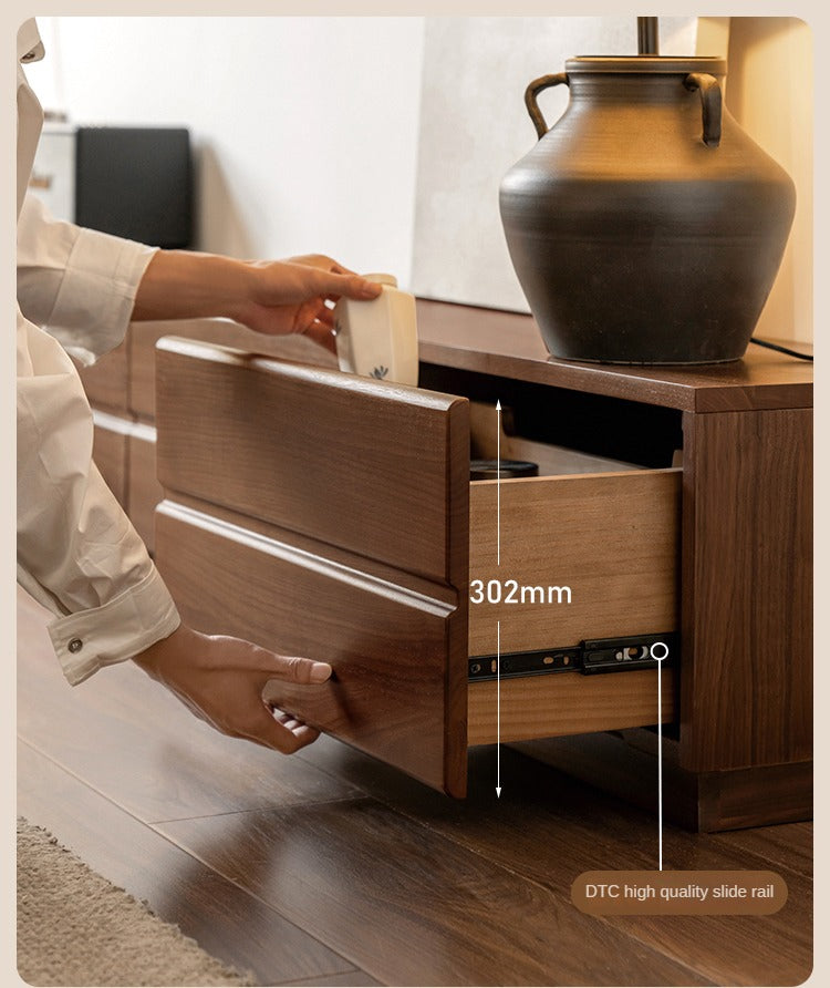 Oak, Black Walnut Solid Wood TV Cabinet.