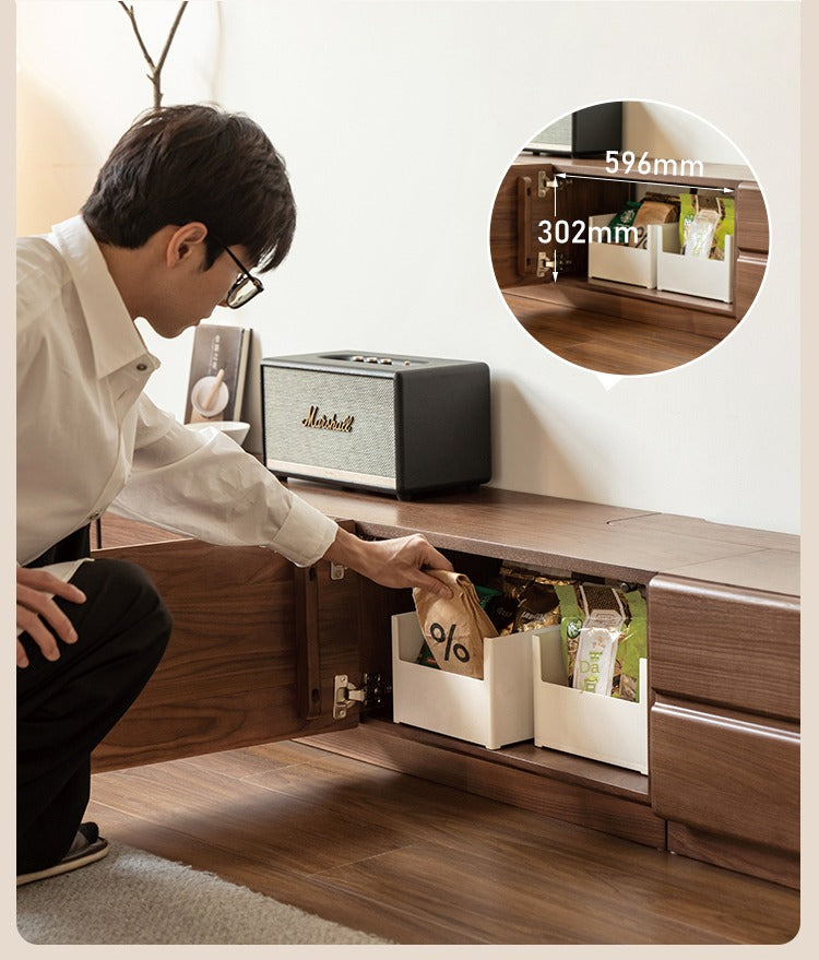 Oak, Black Walnut Solid Wood TV Cabinet.