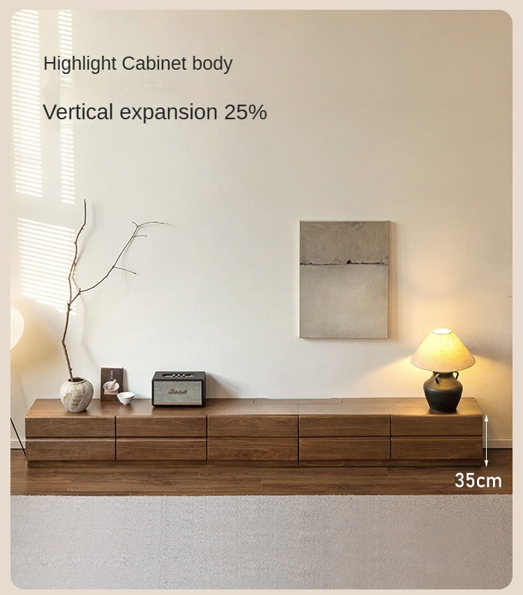 Oak, Black Walnut Solid Wood TV Cabinet.