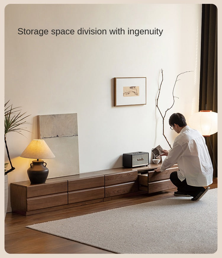 Oak, Black Walnut Solid Wood TV Cabinet.