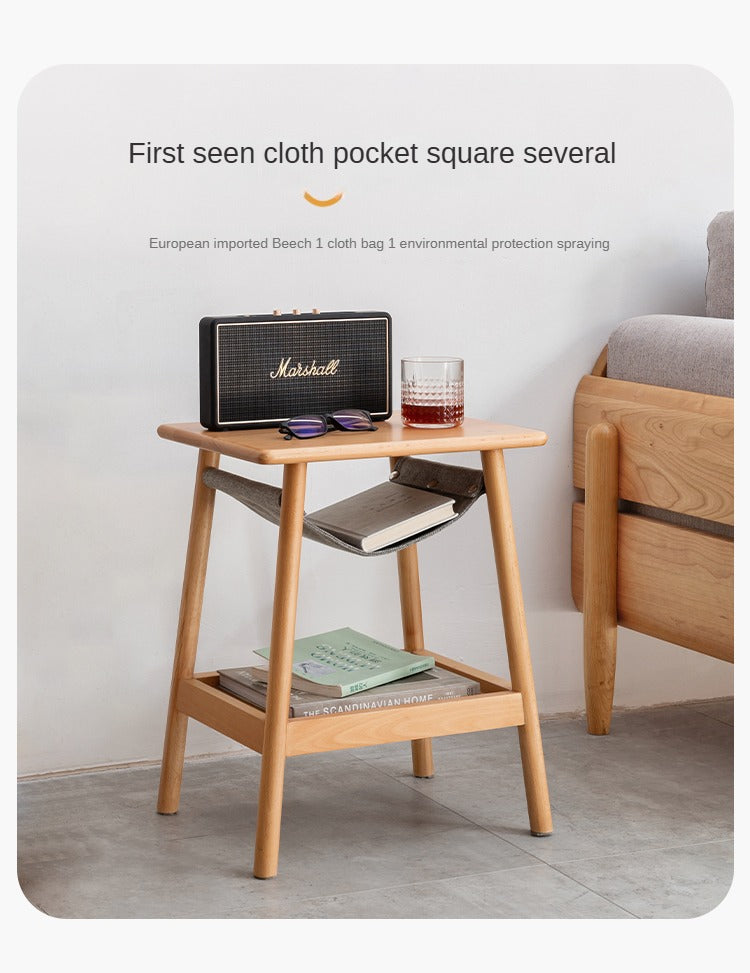 Beech Solid Wood Small Square Coffee Table