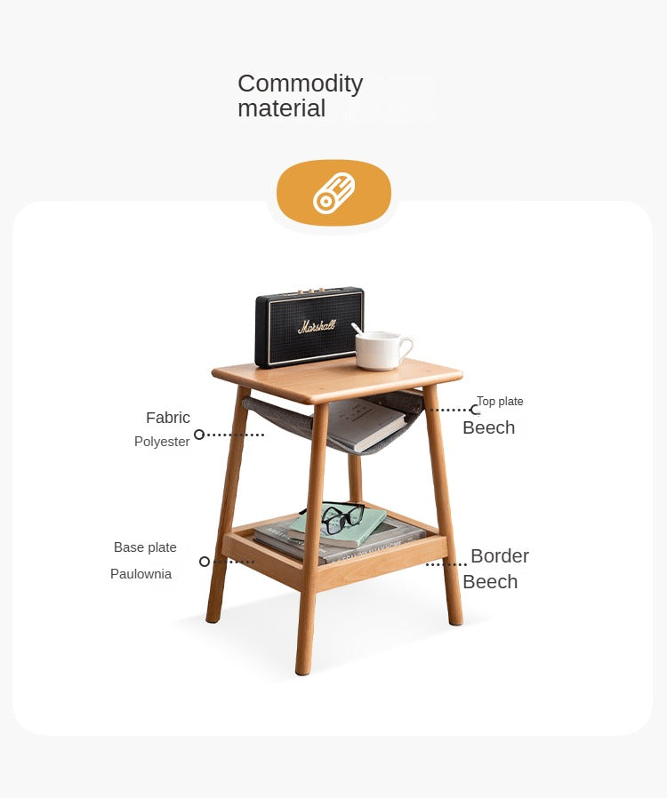 Beech Solid Wood Small Square Coffee Table