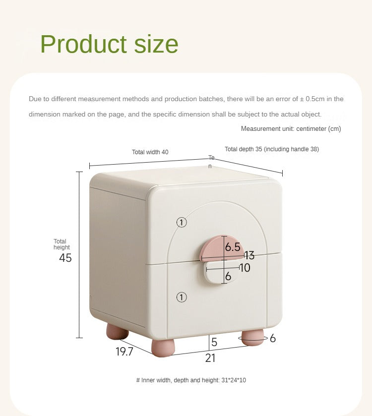 Rubber Wood Solid Wood Children's Nightstand.