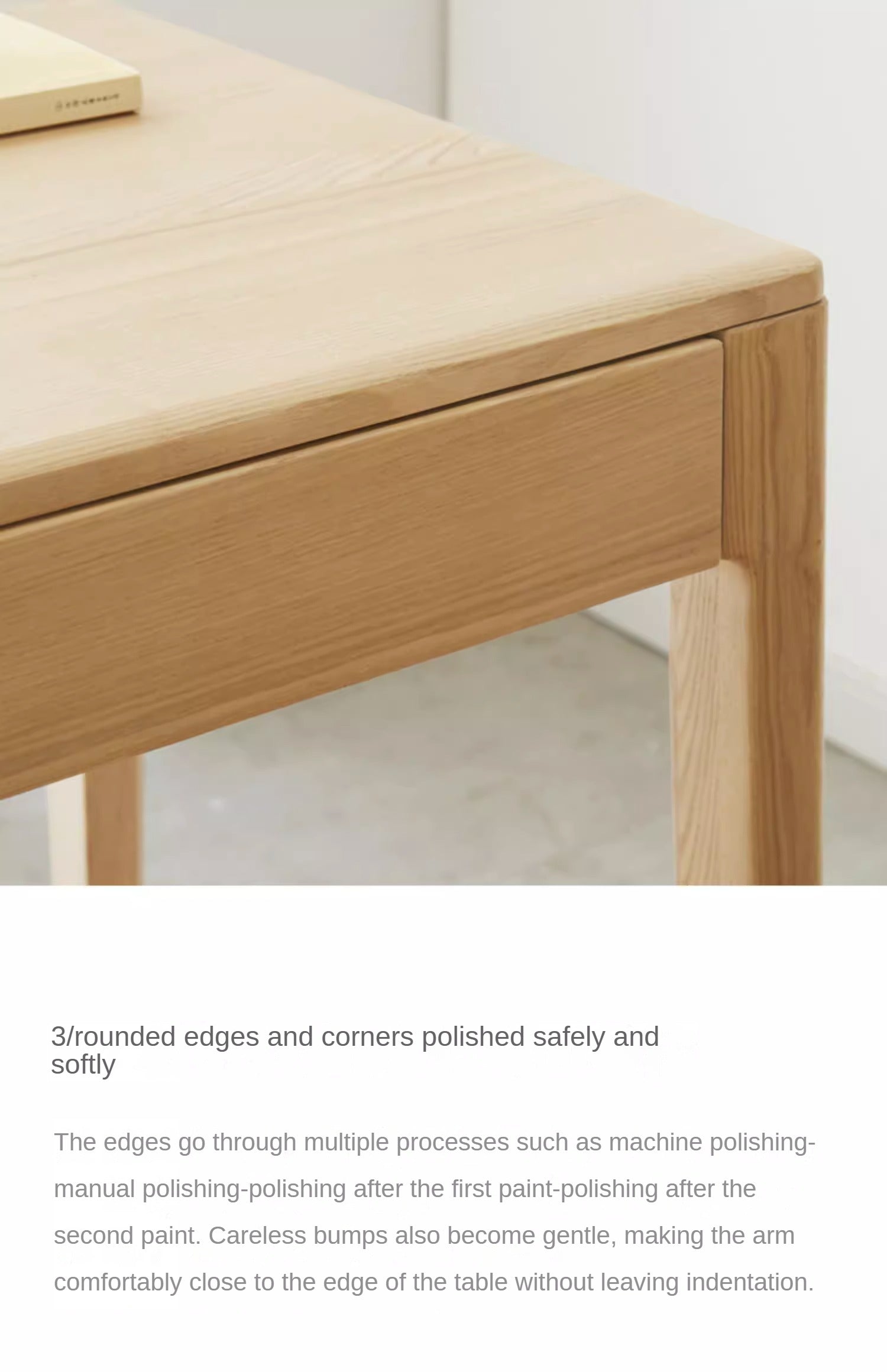 Ash Solid Wood Modern Computer Desk