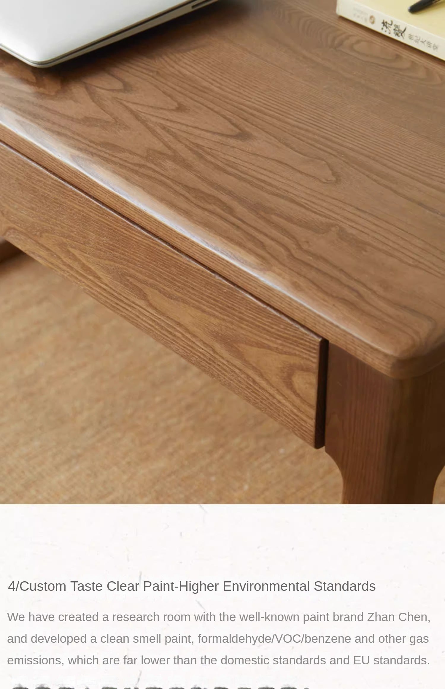 Ash Solid Wood Modern Computer Desk