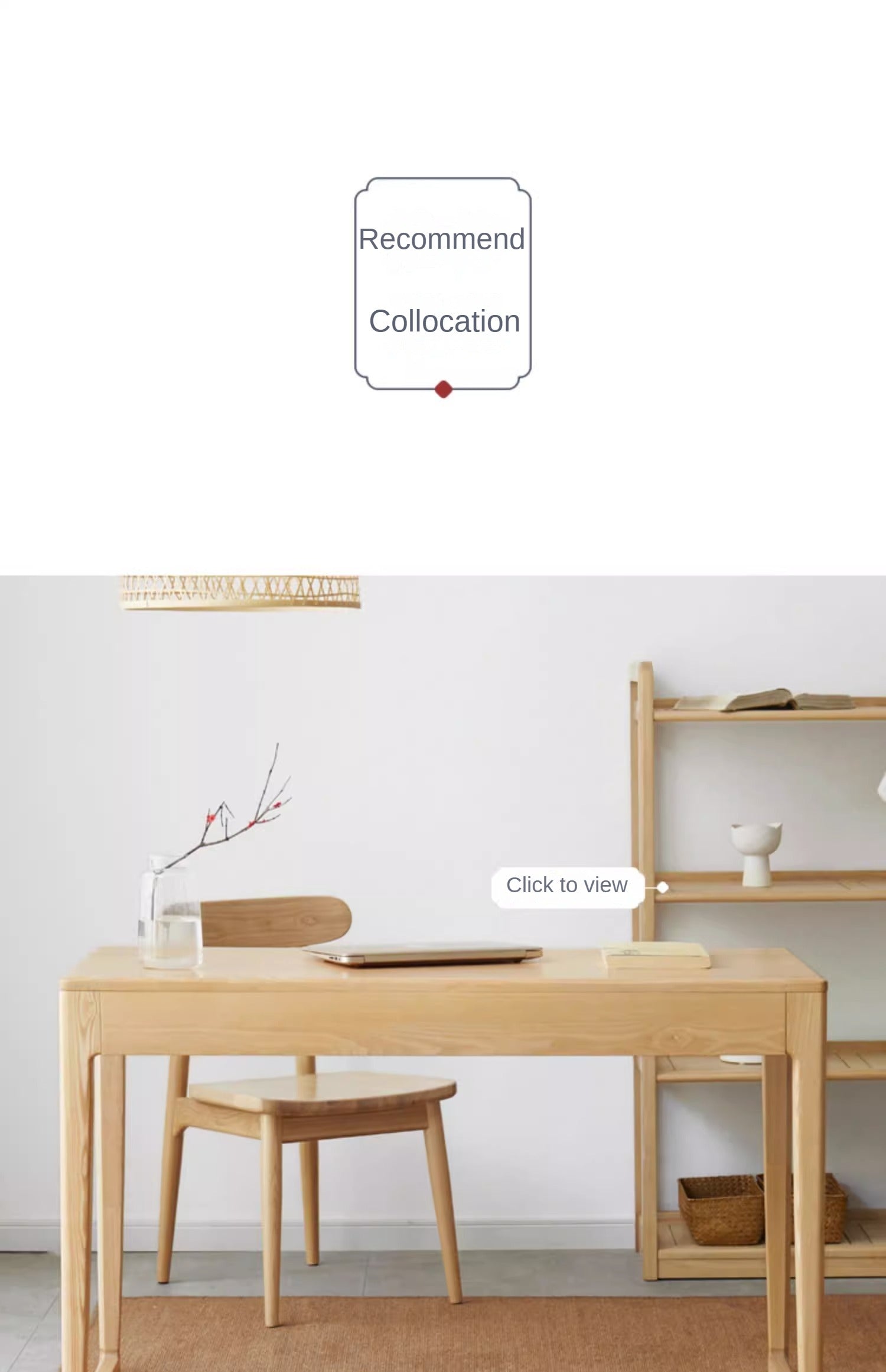 Ash Solid Wood Modern Computer Desk