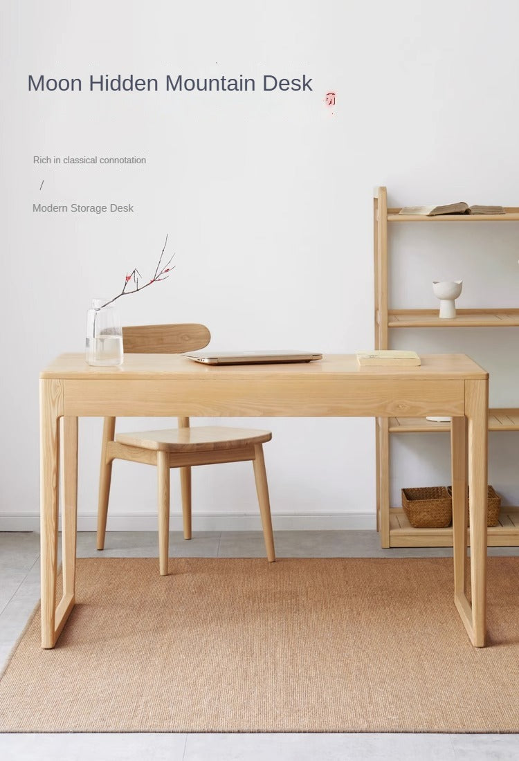 Ash Solid Wood Modern Computer Desk