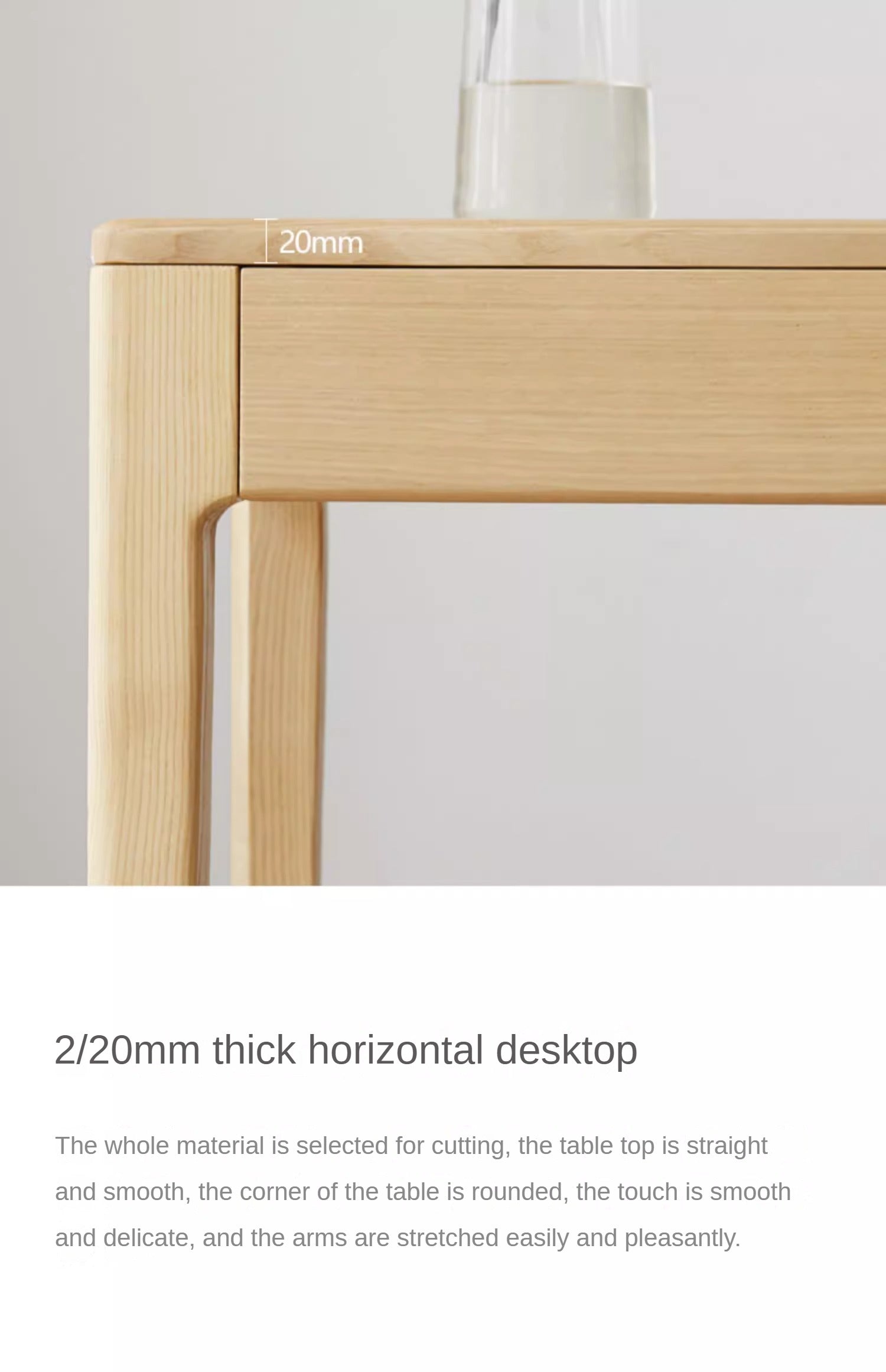 Ash Solid Wood Modern Computer Desk