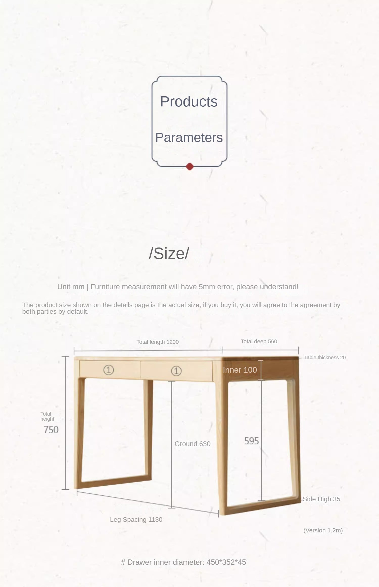 Ash Solid Wood Modern Computer Desk