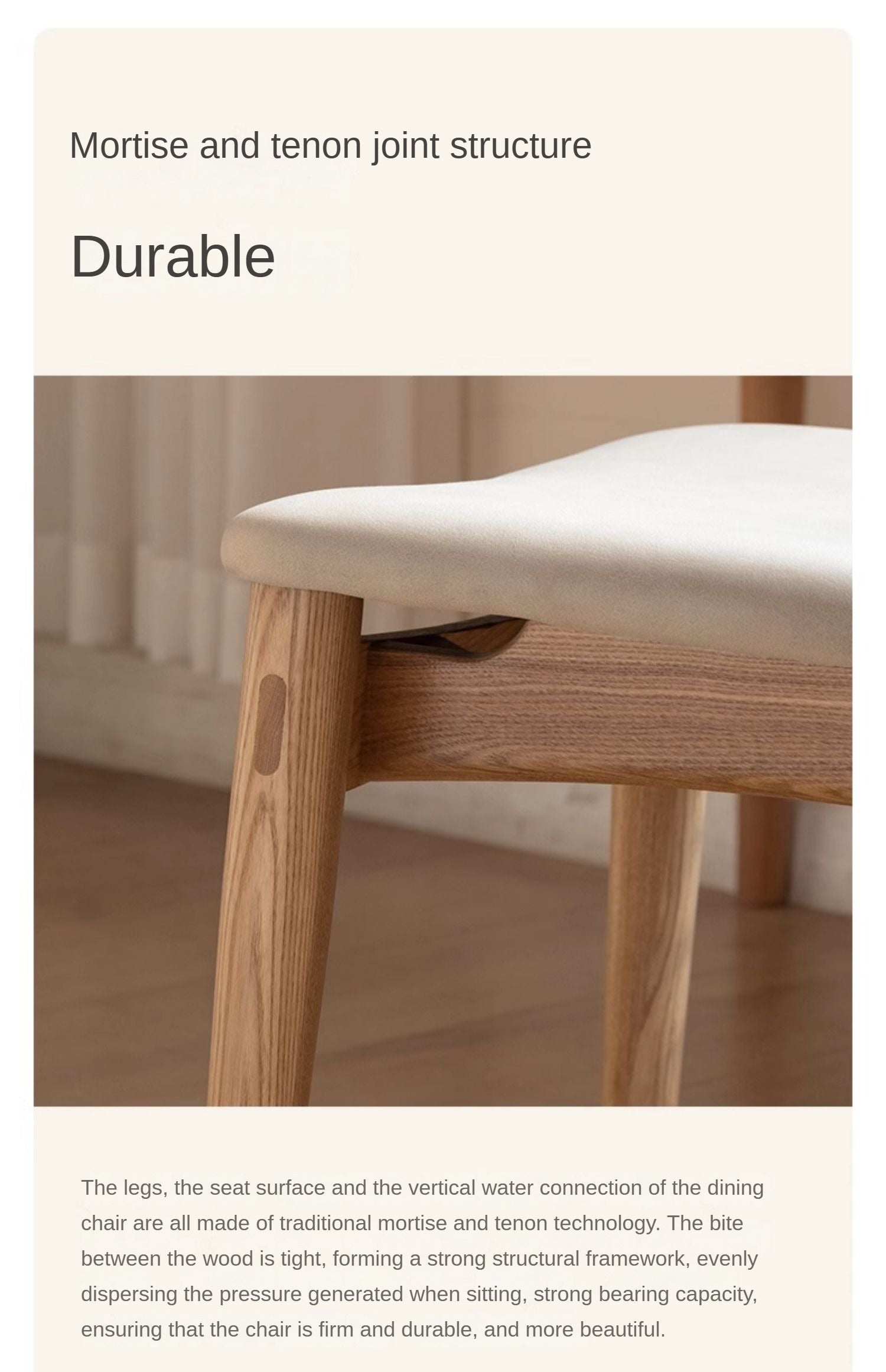 Ash Solid Wood Modern Simple Dining Chairs 4 pcs