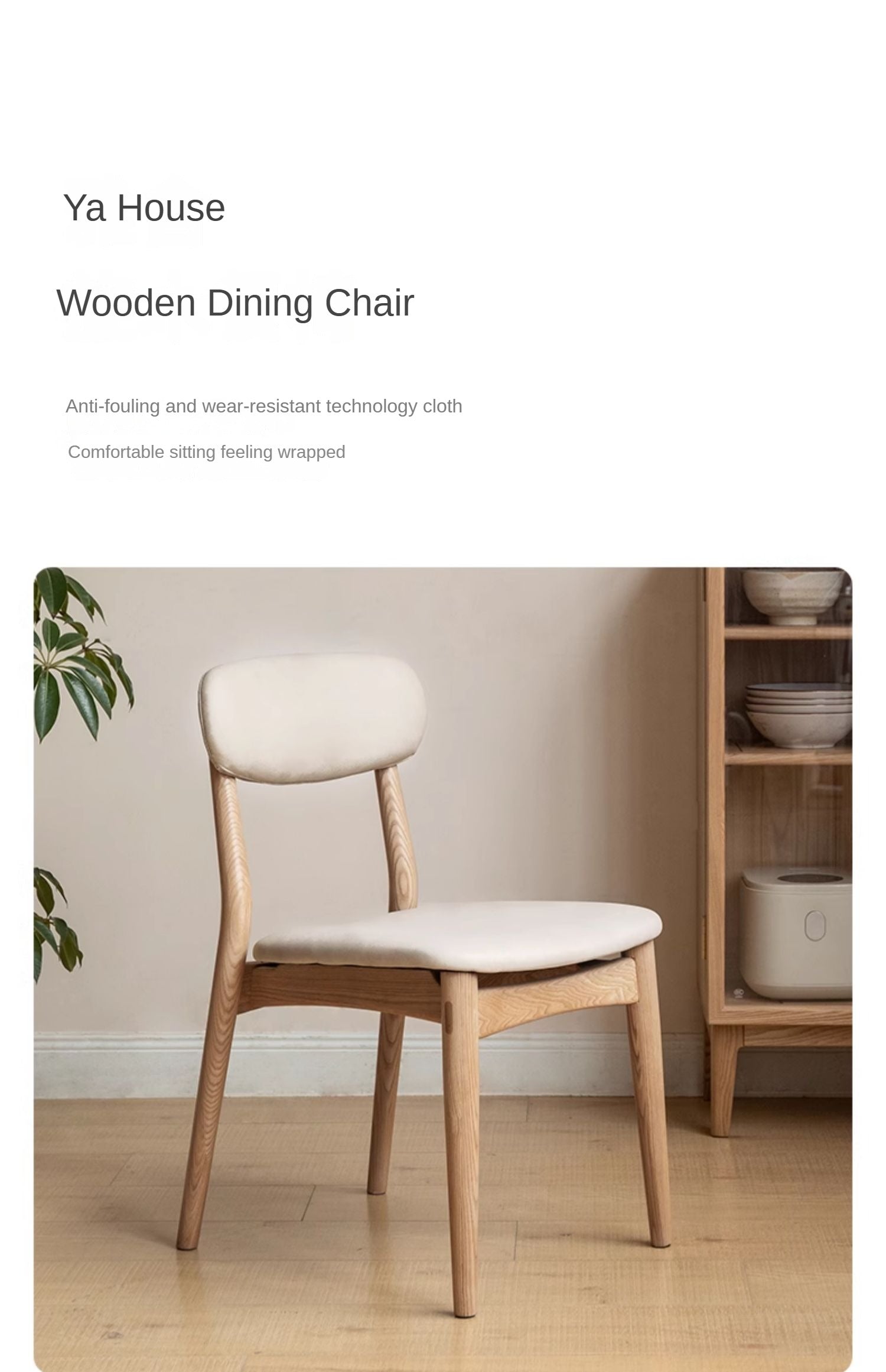 Ash Solid Wood Modern Simple Dining Chairs 4 pcs