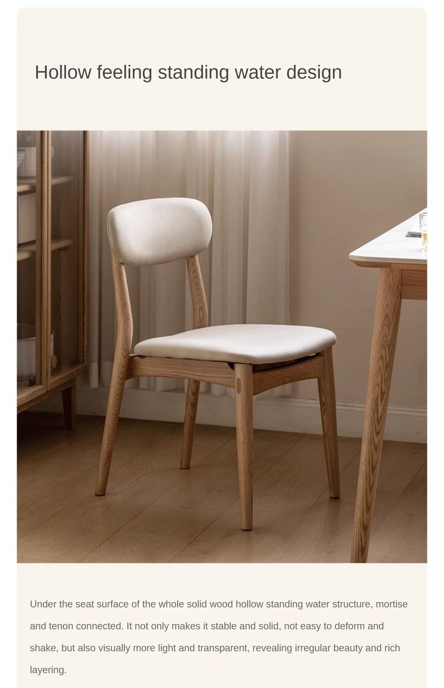 Ash Solid Wood Modern Simple Dining Chairs 4 pcs