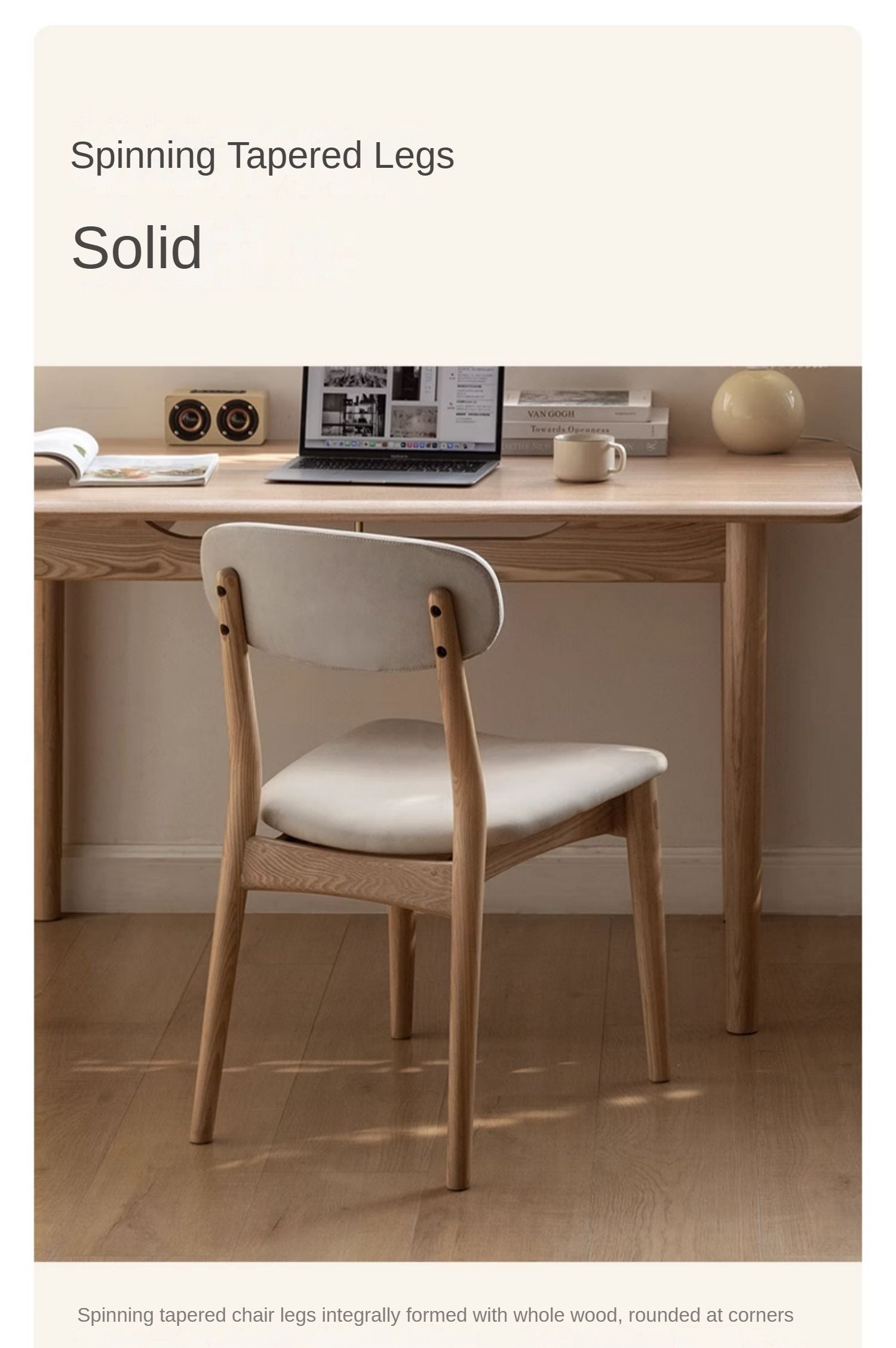 Ash Solid Wood Modern Simple Dining Chairs 4 pcs