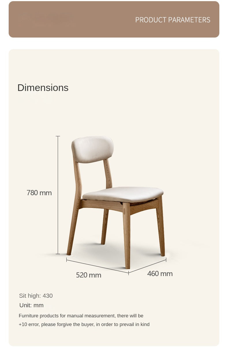 Ash Solid Wood Modern Simple Dining Chairs 4 pcs