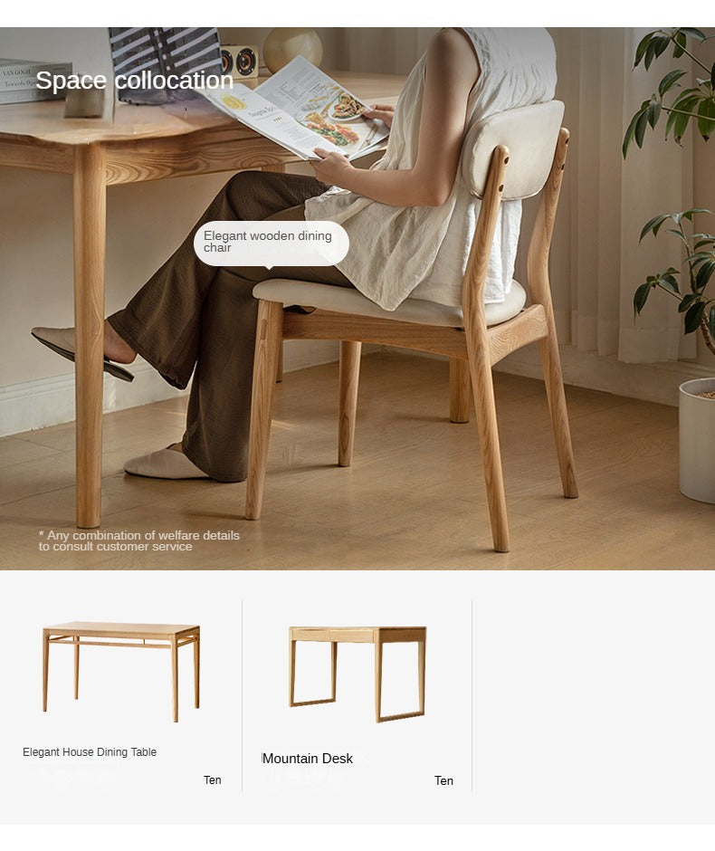 Ash Solid Wood Modern Simple Dining Chairs 4 pcs