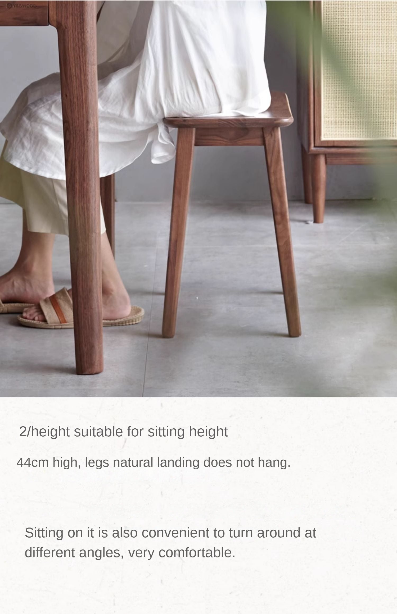 Black Walnut, Ash, Oak Makeup Stool Dressing Stool