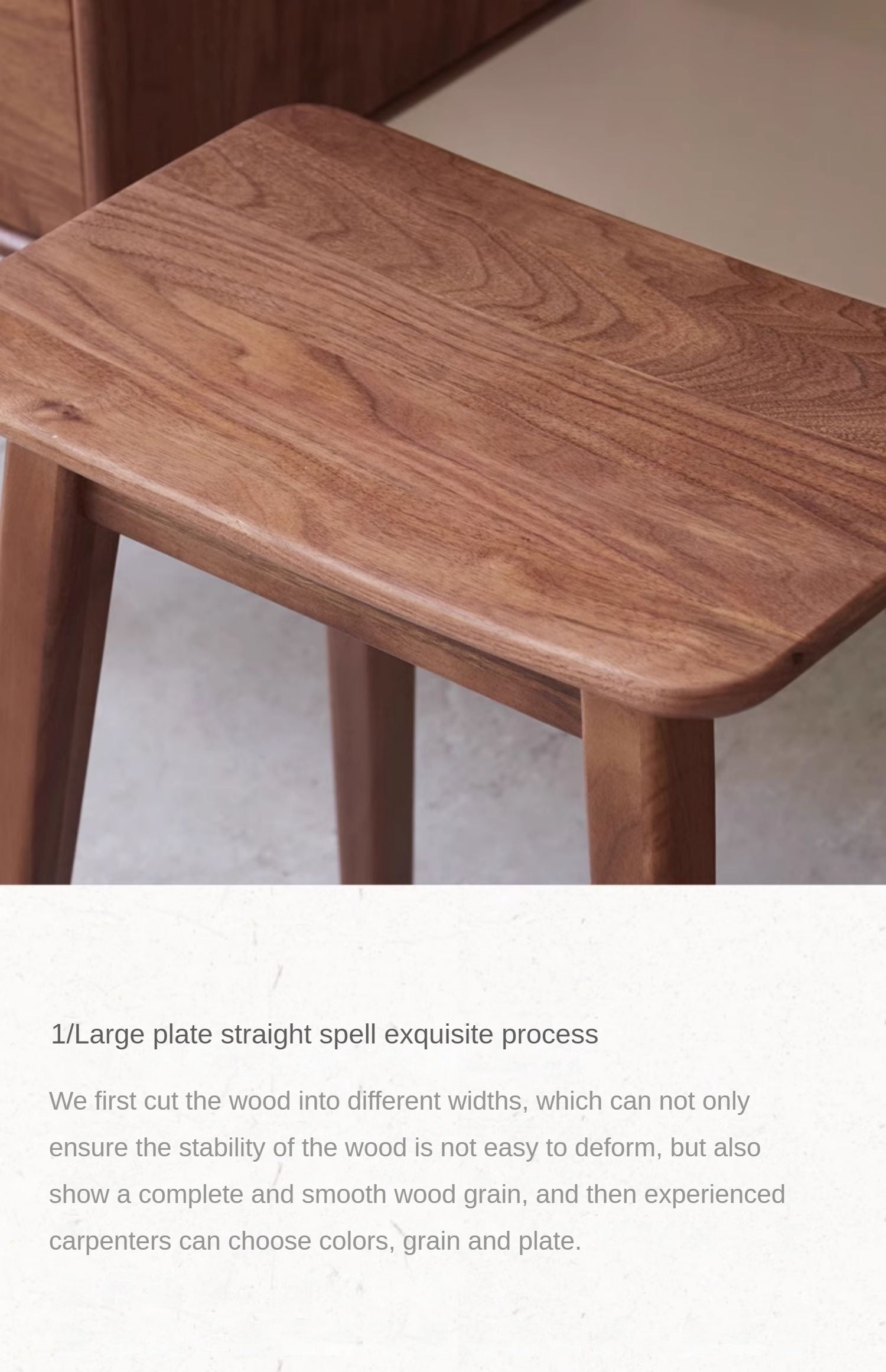 Black Walnut, Ash, Oak Makeup Stool Dressing Stool