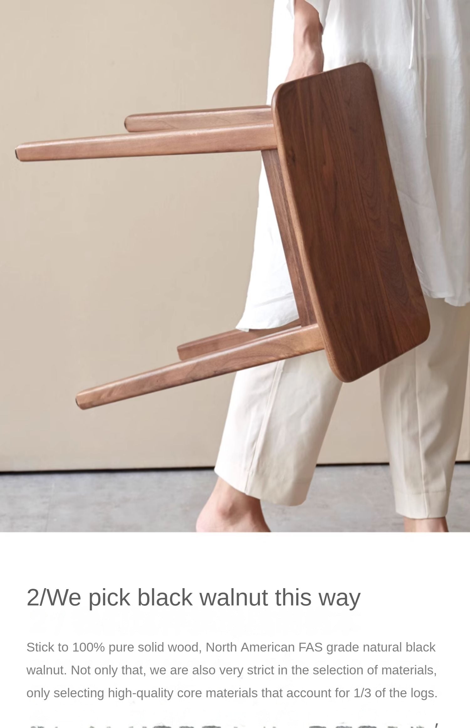 Black Walnut, Ash, Oak Makeup Stool Dressing Stool