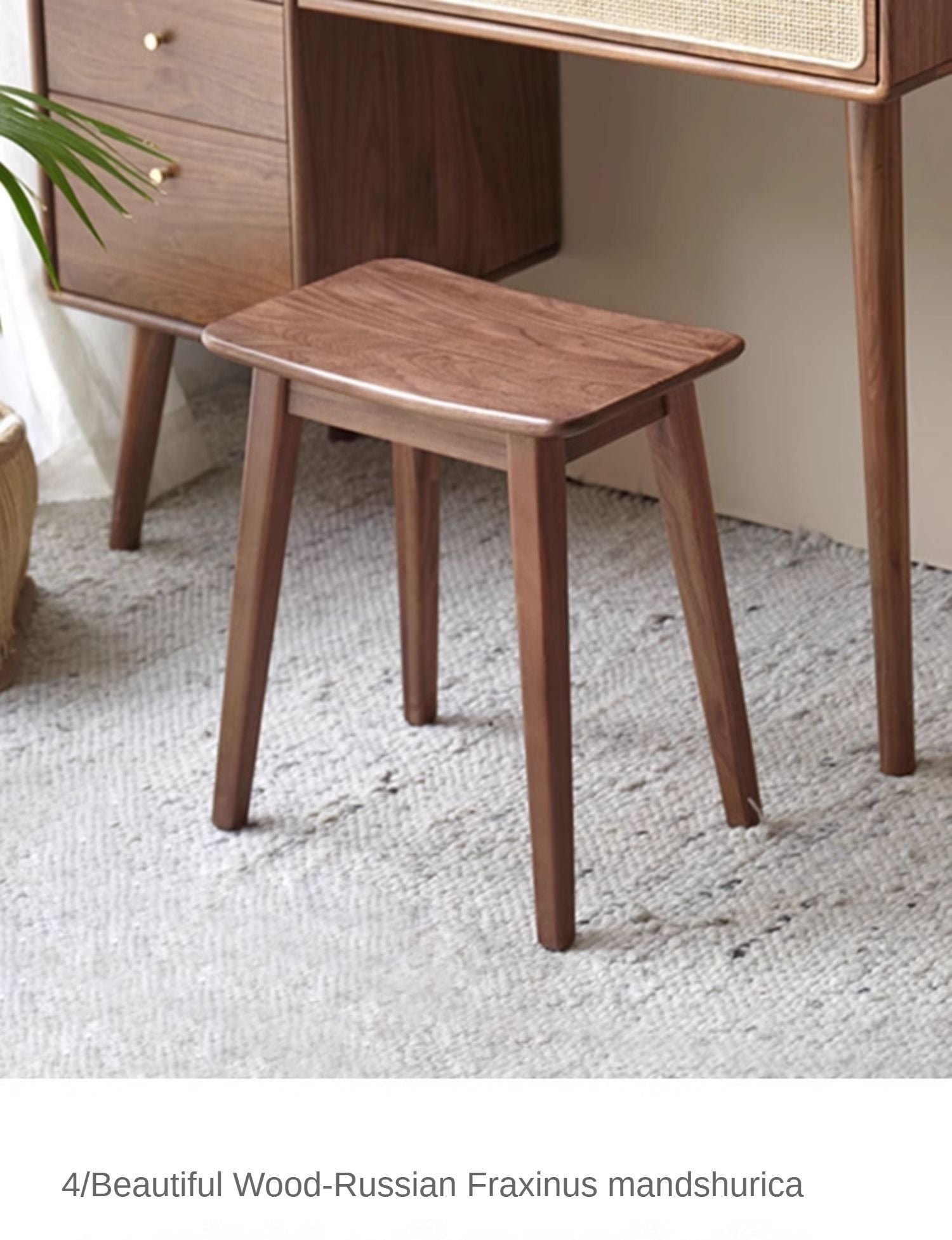 Black Walnut, Ash, Oak Makeup Stool Dressing Stool