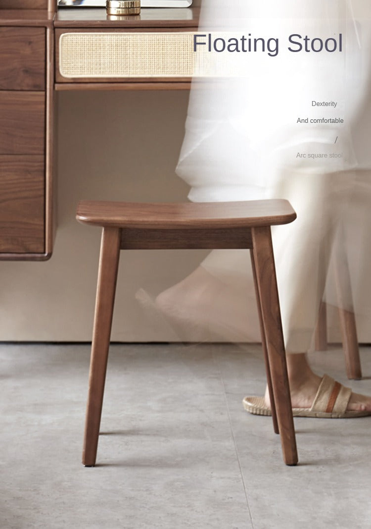 Black Walnut, Ash, Oak Makeup Stool Dressing Stool