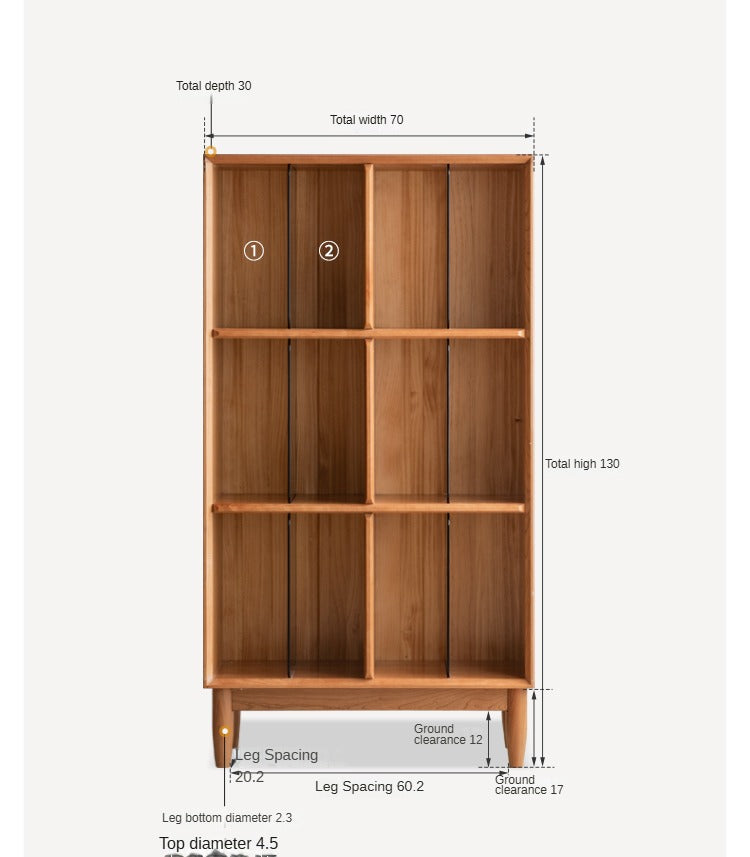 Oak, Ash Solid Wood Integrated Display Bookcase.