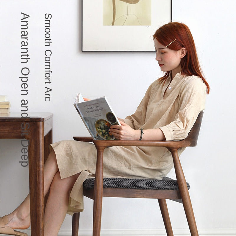 Ash Solid Wood Makeup Chair Dining Chair