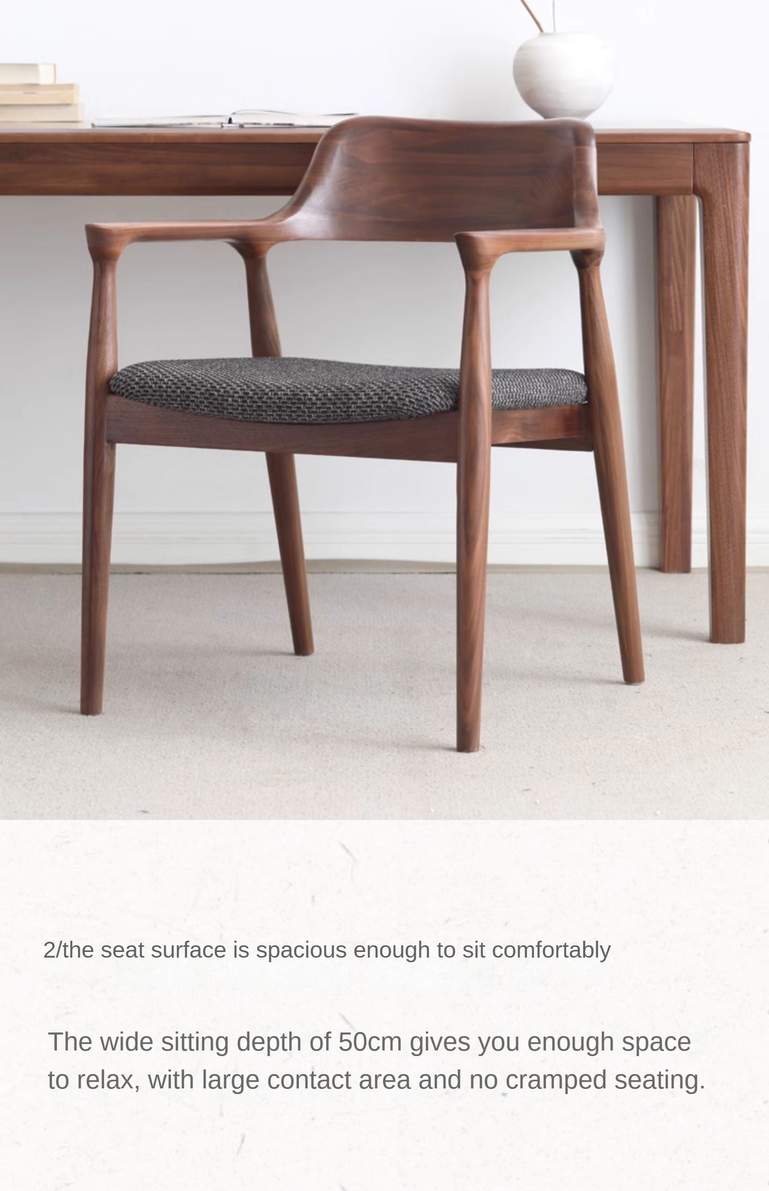 Ash Solid Wood Makeup Chair Dining Chair