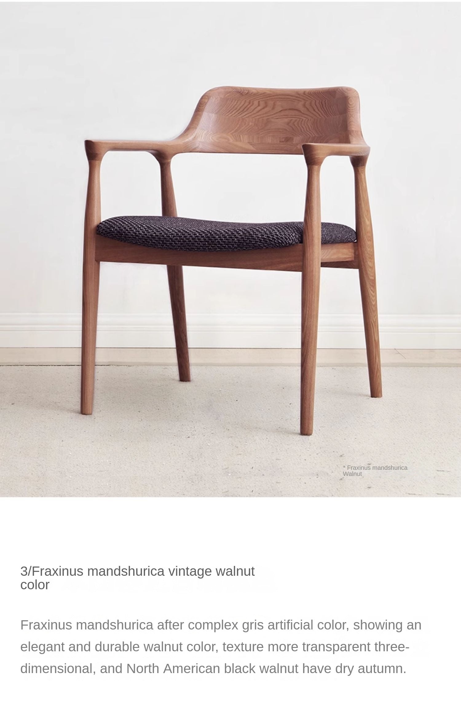 Ash Solid Wood Makeup Chair Dining Chair