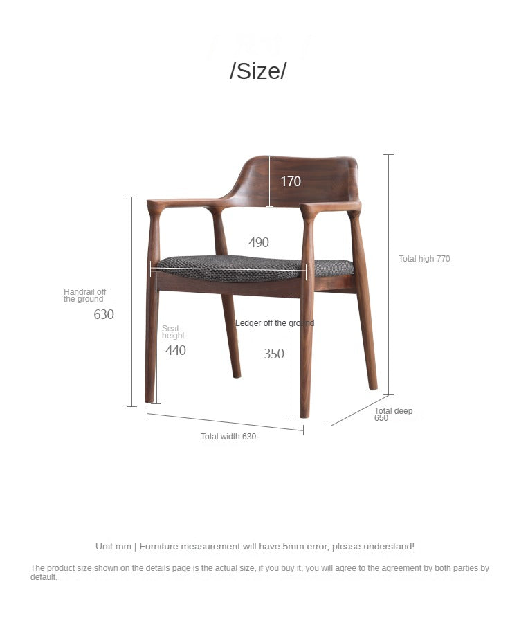 Ash Solid Wood Makeup Chair Dining Chair