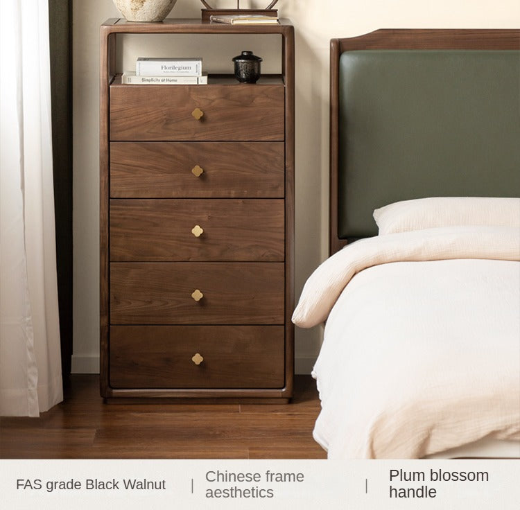 Black Walnut, Oak Solid Wood Storage Cabinet.
