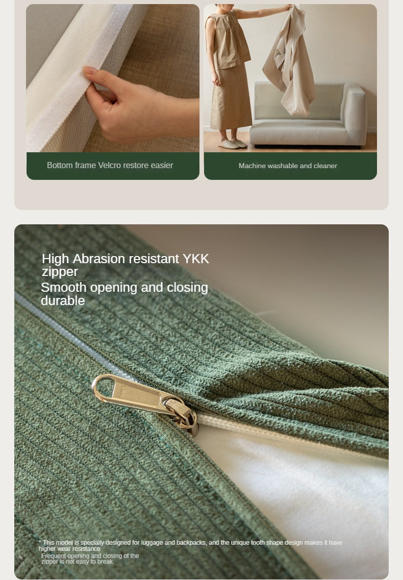 Fabric Corduroy Straight Down Sofa,