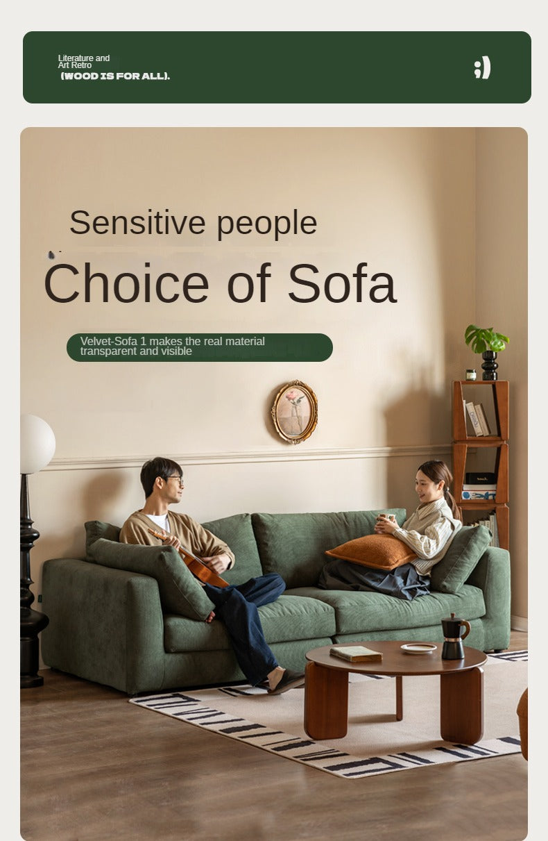 Fabric Corduroy Straight Down Sofa,