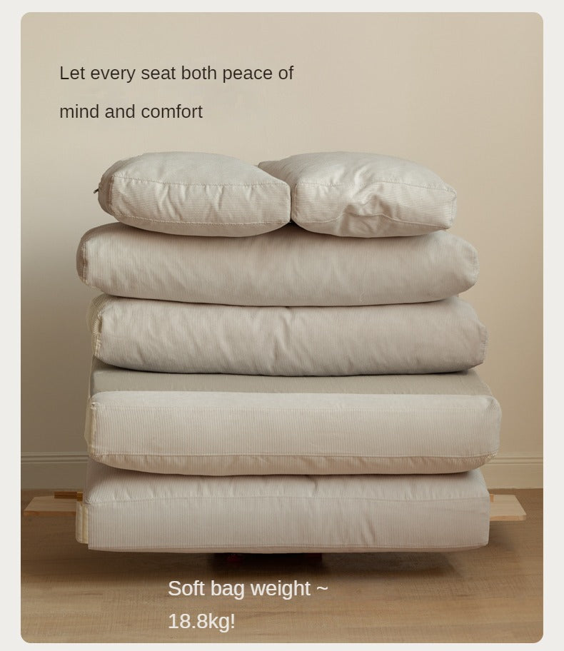 Fabric Corduroy Straight Down Sofa,