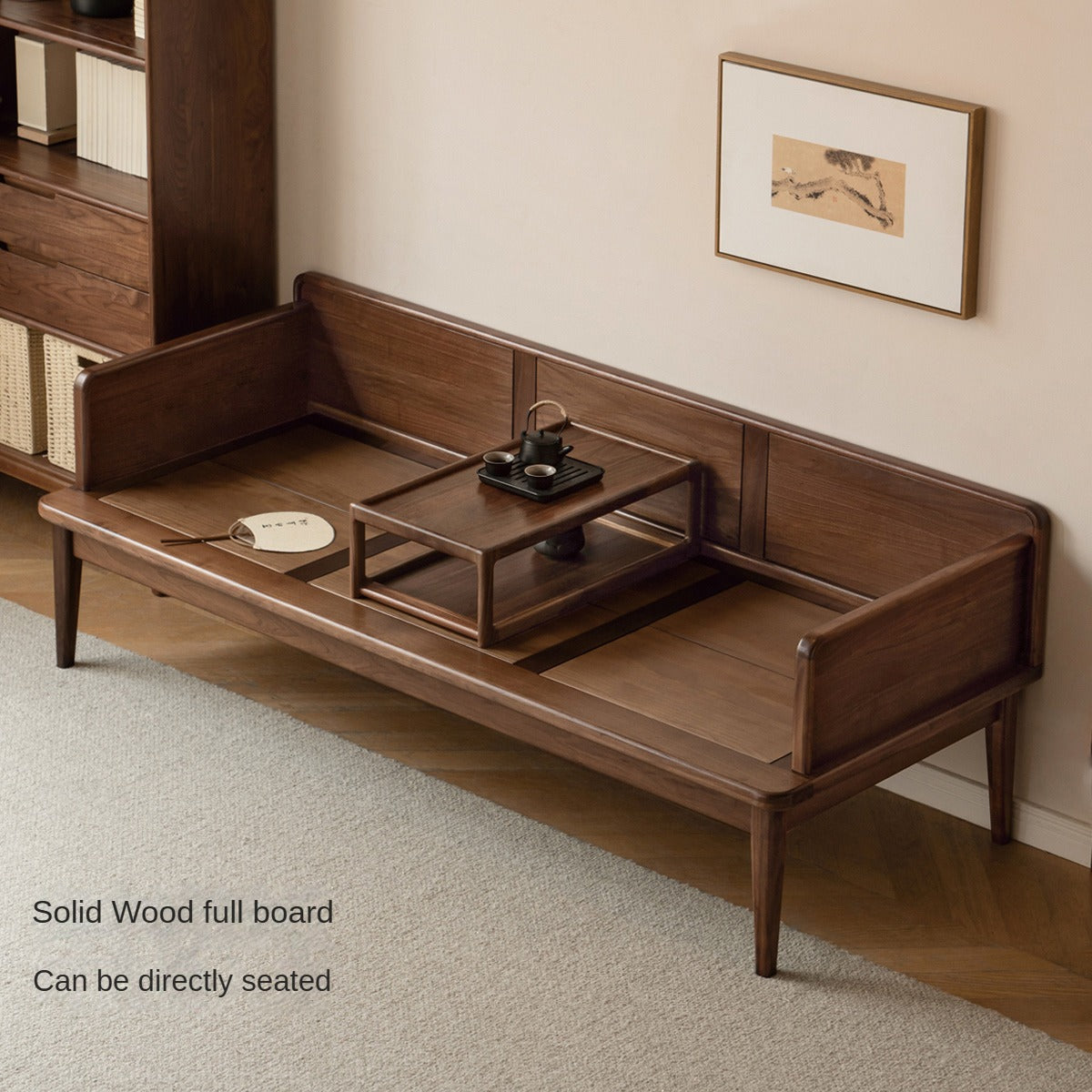 Black Walnut, Oak solid wood Bed New Chinese Style.