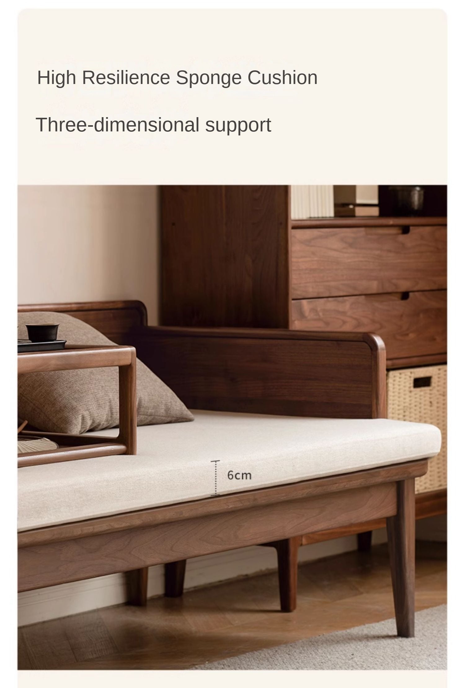 Black Walnut, Oak solid wood Bed New Chinese Style.