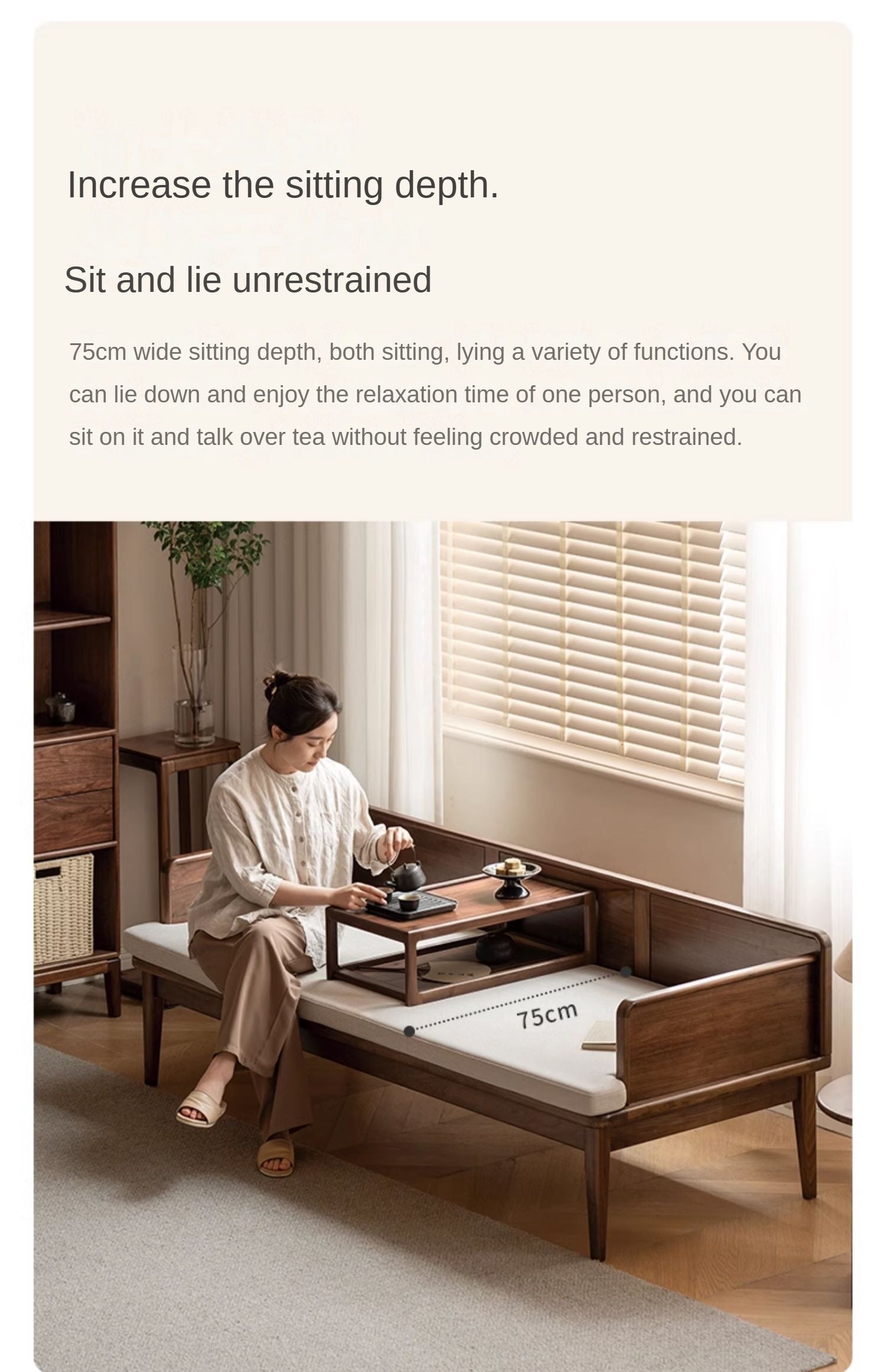Black Walnut, Oak solid wood Bed New Chinese Style.