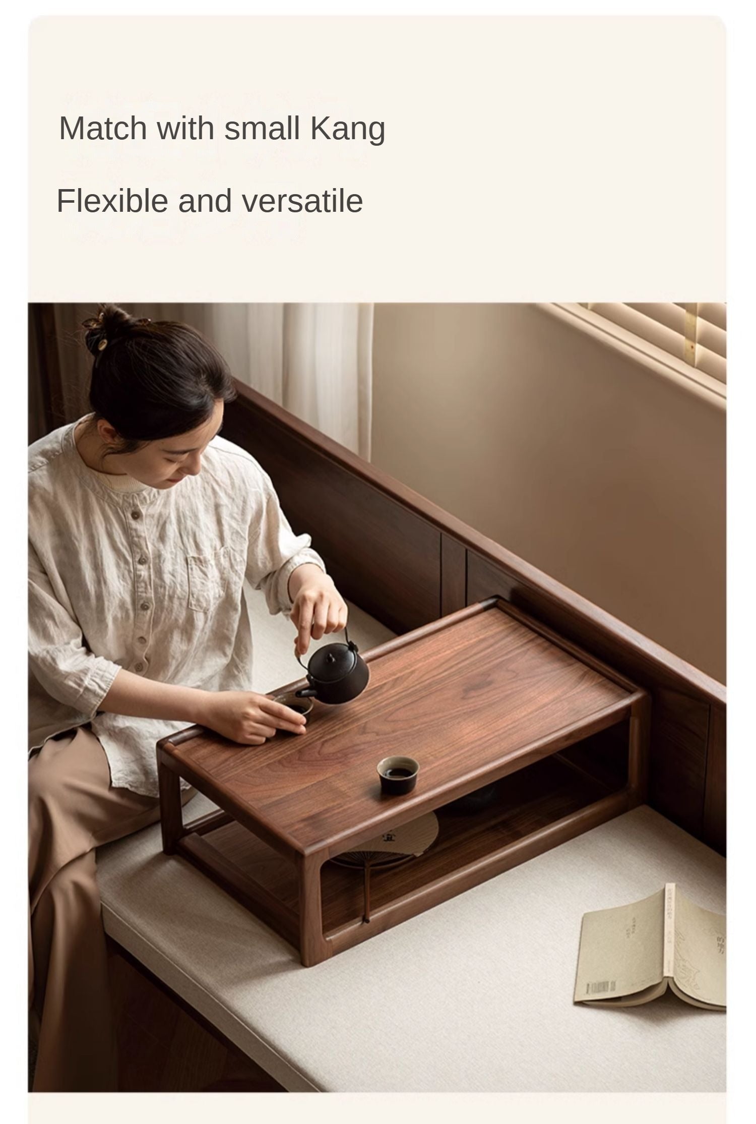 Black Walnut, Oak solid wood Bed New Chinese Style.