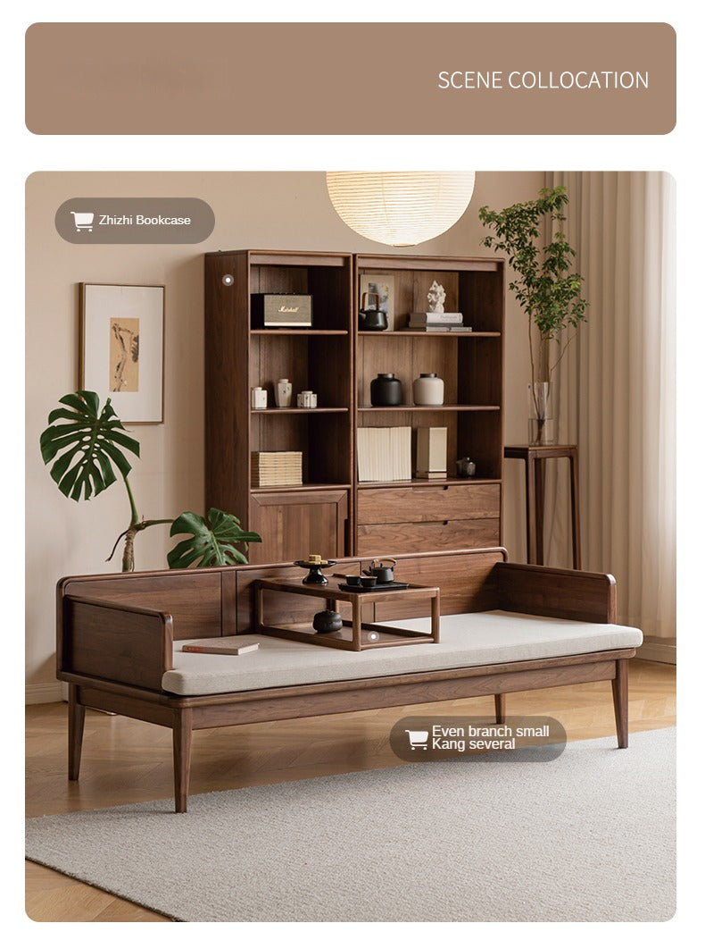 Black Walnut, Oak solid wood Bed New Chinese Style.