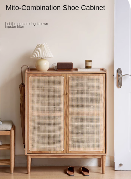 Oak, Black Walnut, Beech Solid Wood Shoe Cabinet