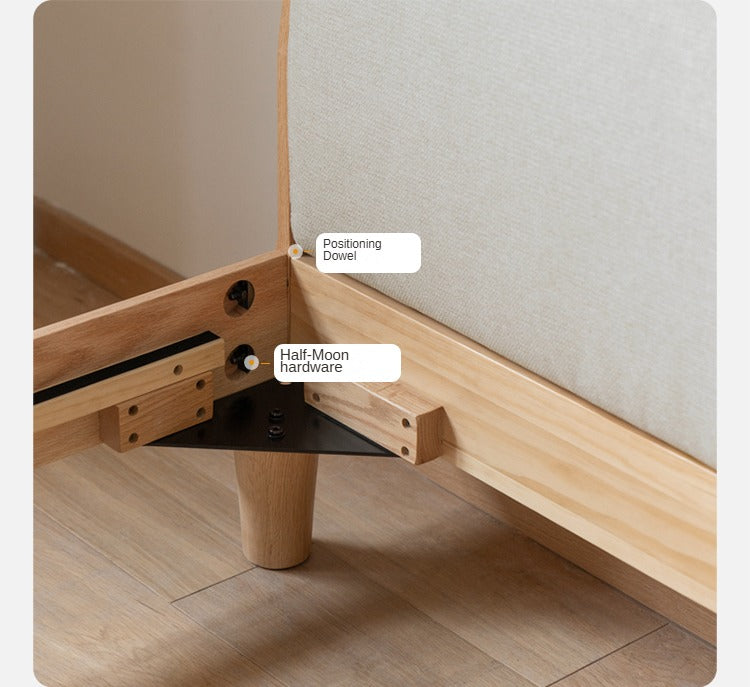 Rubberwood, Oak solid wood Soft Bed
